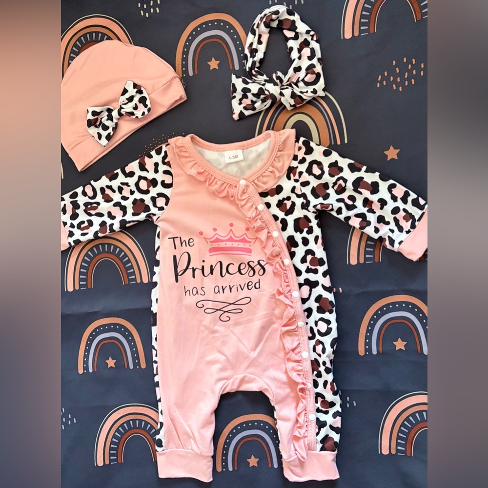 Pink and Leopard Print Kids One Piece